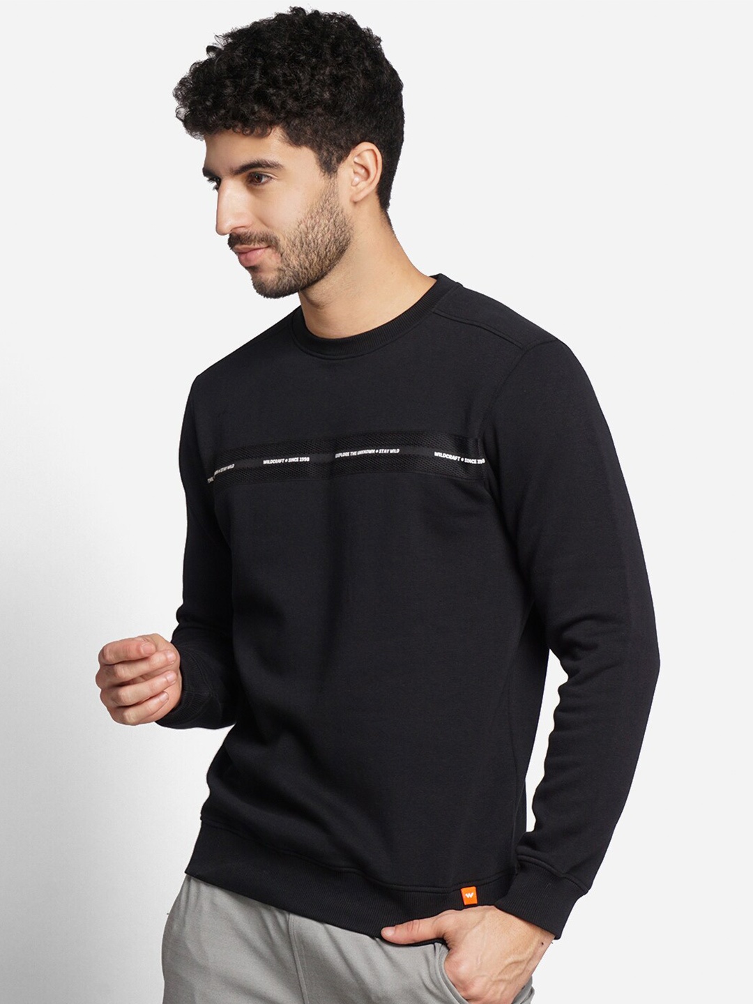

Wildcraft Men Black Cotton Sweatshirt