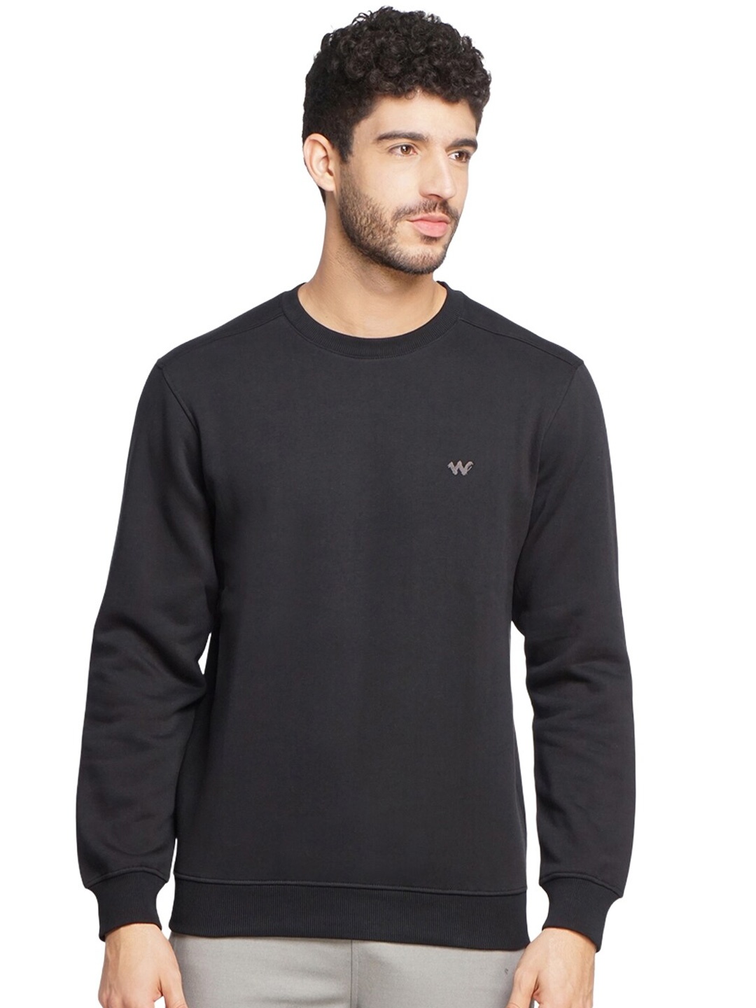 

Wildcraft Men Black Cotton Sweatshirt