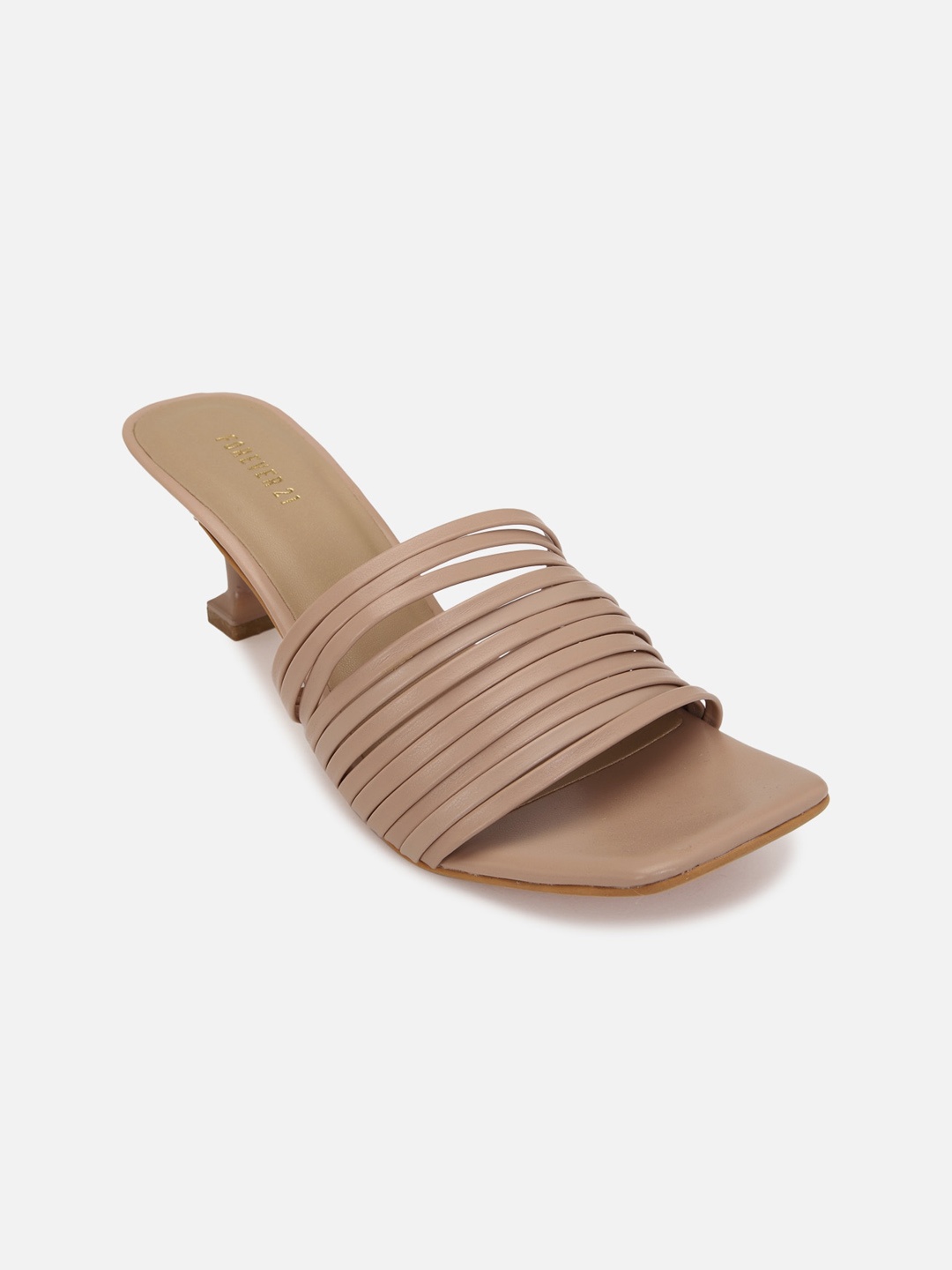 

FOREVER 21 Striped Kitten Heels, Brown