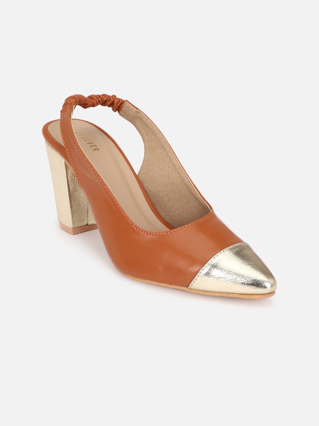

FOREVER 21 Block Pump Heels, Brown