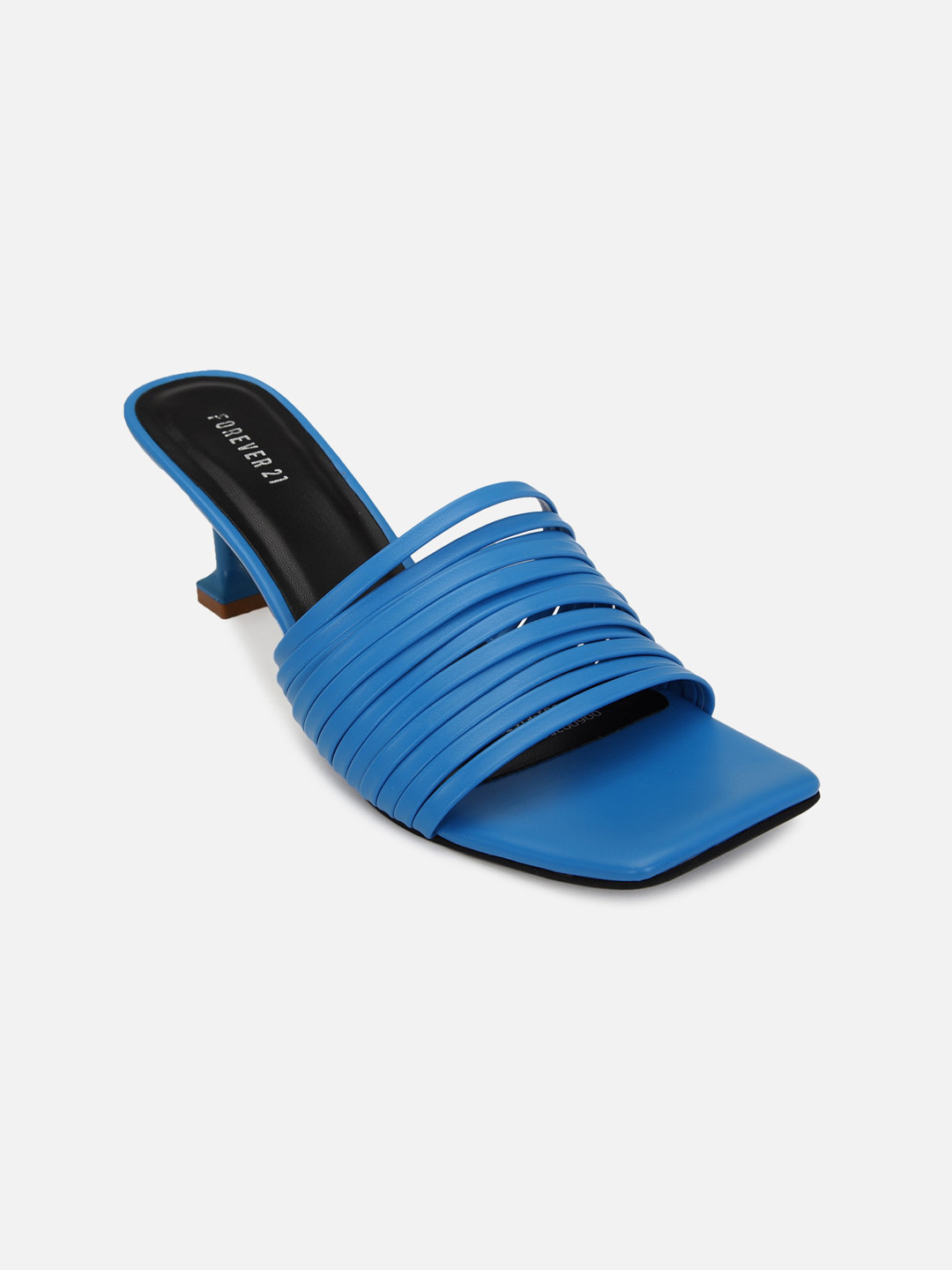 

FOREVER 21 Striped Kitten Heels, Blue