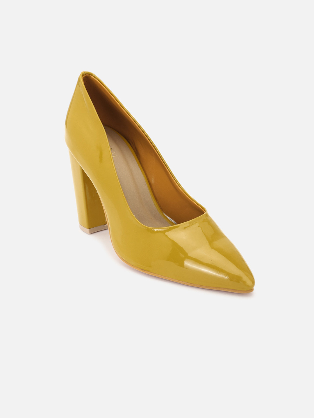 

FOREVER 21 Block Pump Heels, Yellow