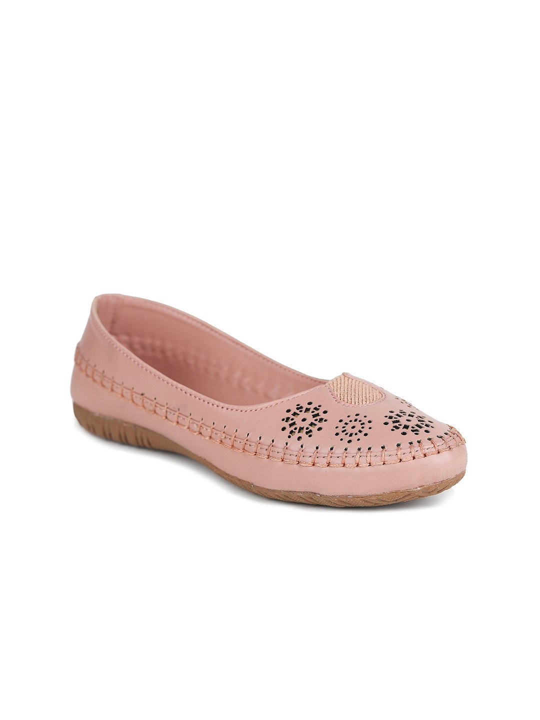 

Moonwalk Women Laser Cuts Embellished Ballerinas Flats, Pink