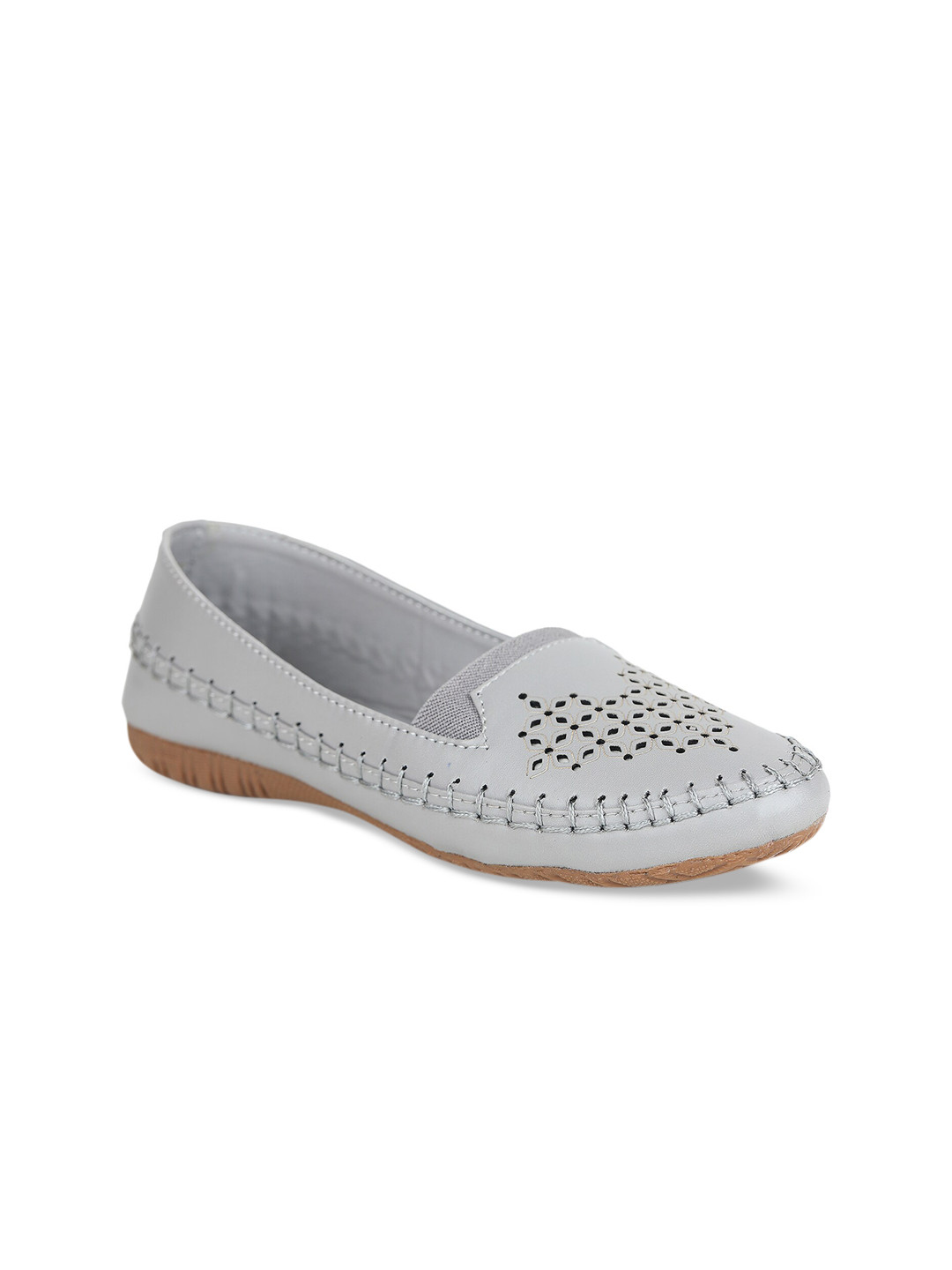 

Moonwalk Women Textured Ballerinas Flats, Grey