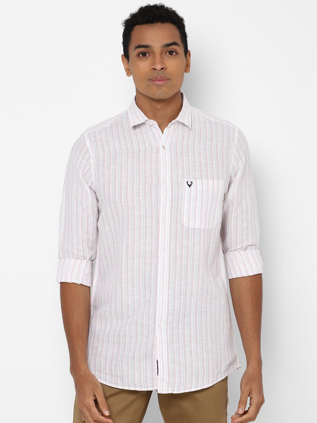 

Allen Solly Men Slim Fit Striped Casual Shirt, White