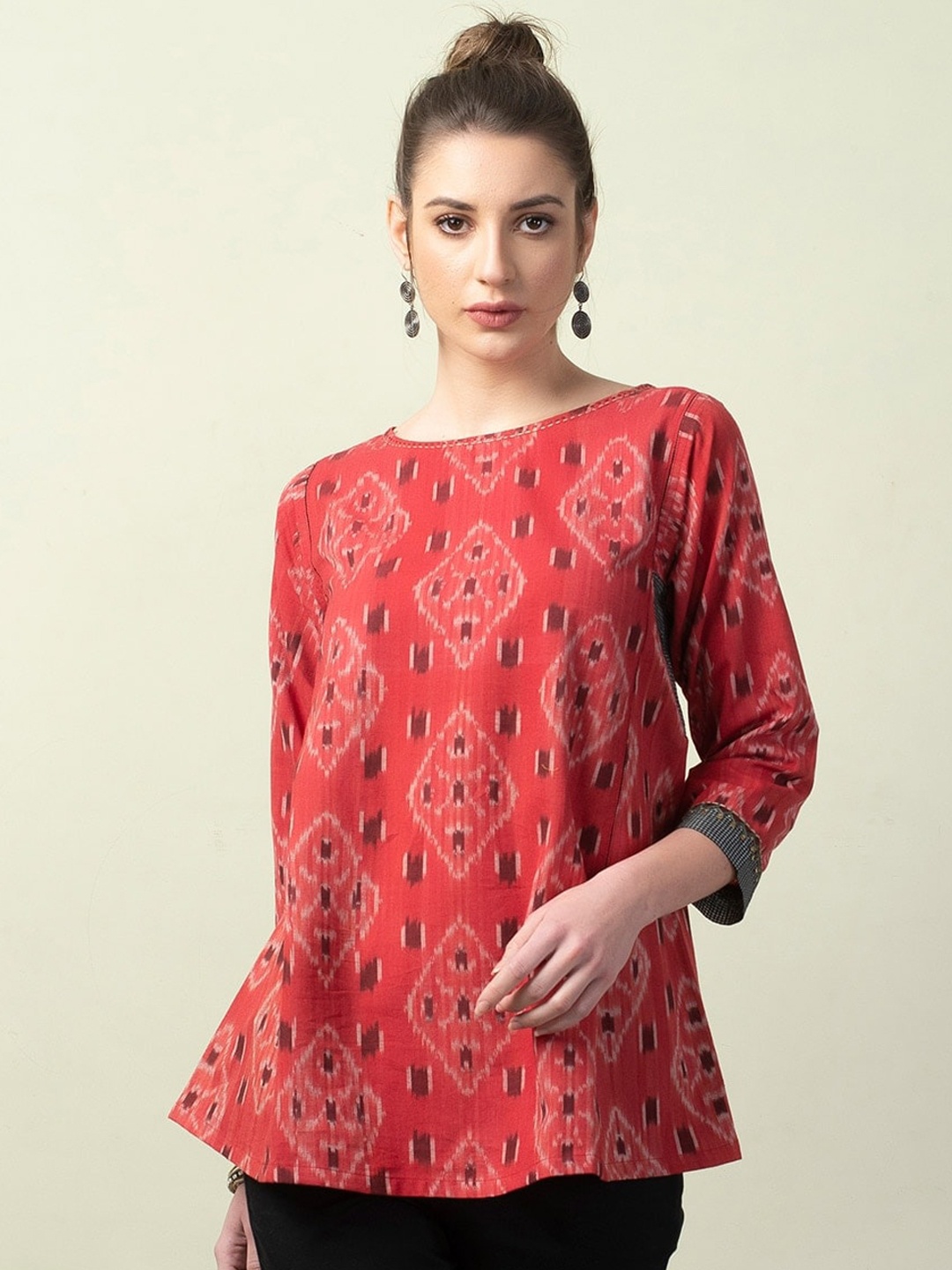 

Fabindia Women Pure Cotton Kurti, Red