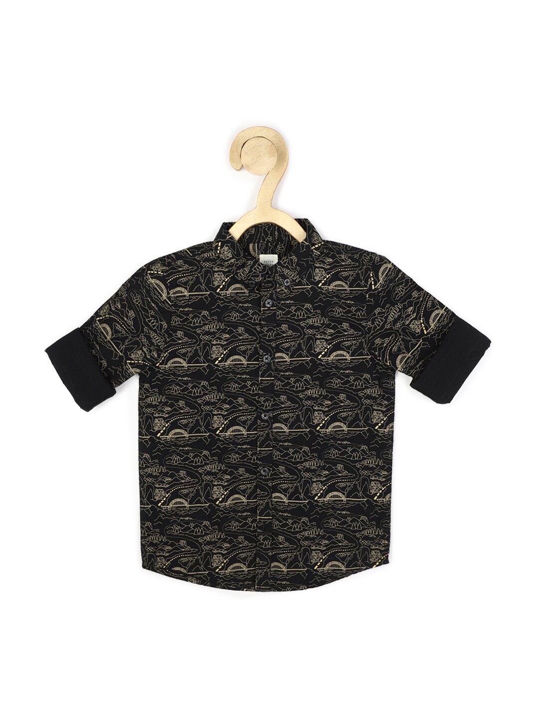 

Peter England Boys Printed Cotton Casual Shirt, Black