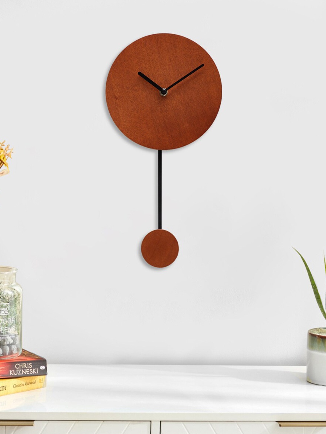 

Home Centre Corsica Telsa Brown & Black Vintage Wall Clock With Pendulum