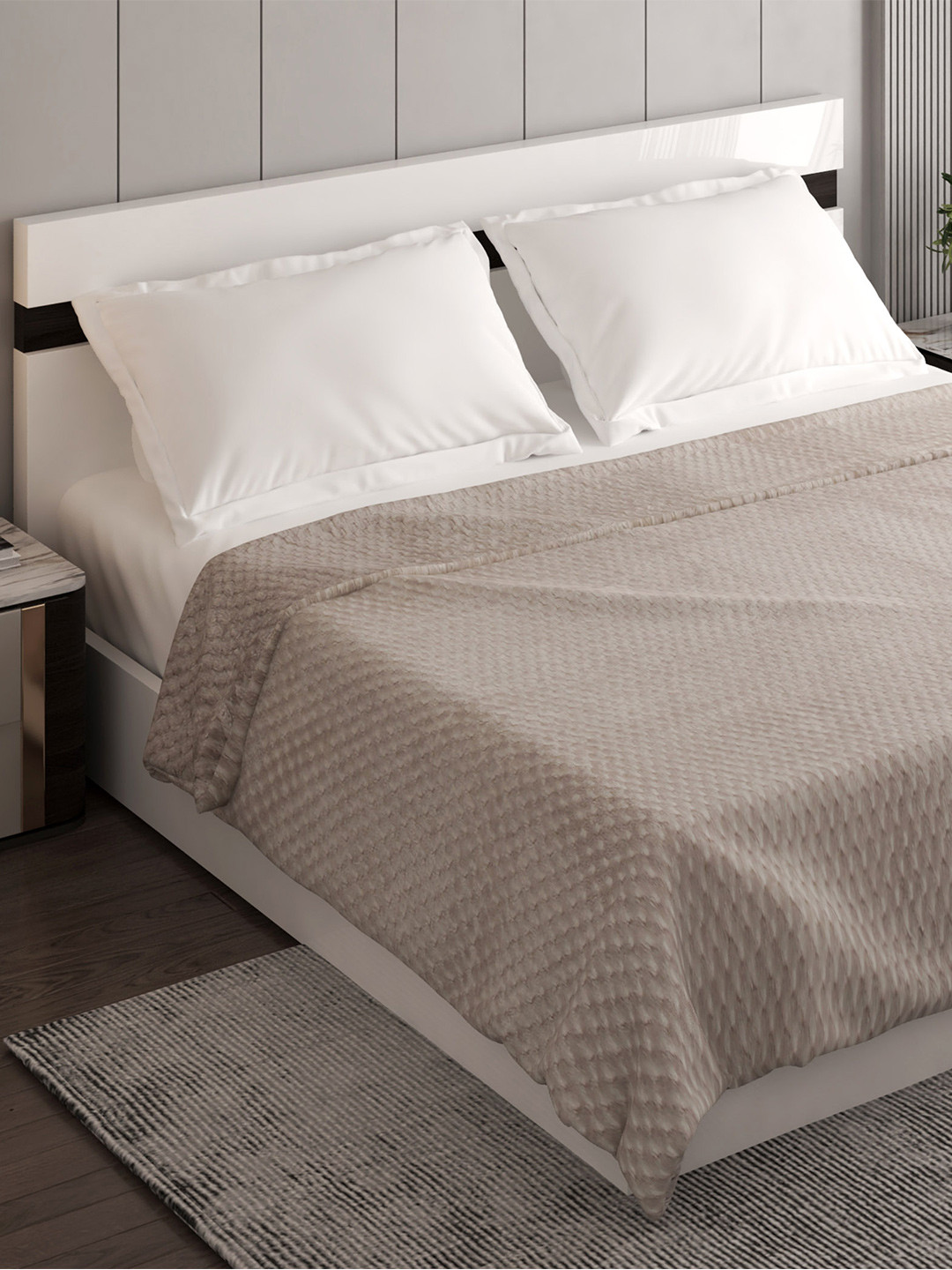 

Home Centre Printed 104 TC Single Bedsheet with 2 Pillow Covers, Grey