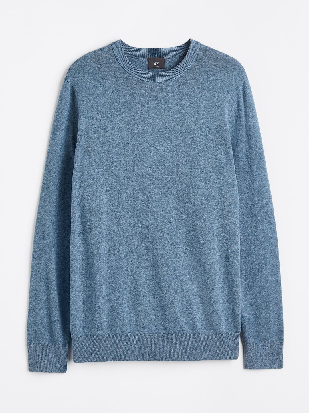 

H&M Men Slim Fit Fine-Knit Cotton Jumper, Blue