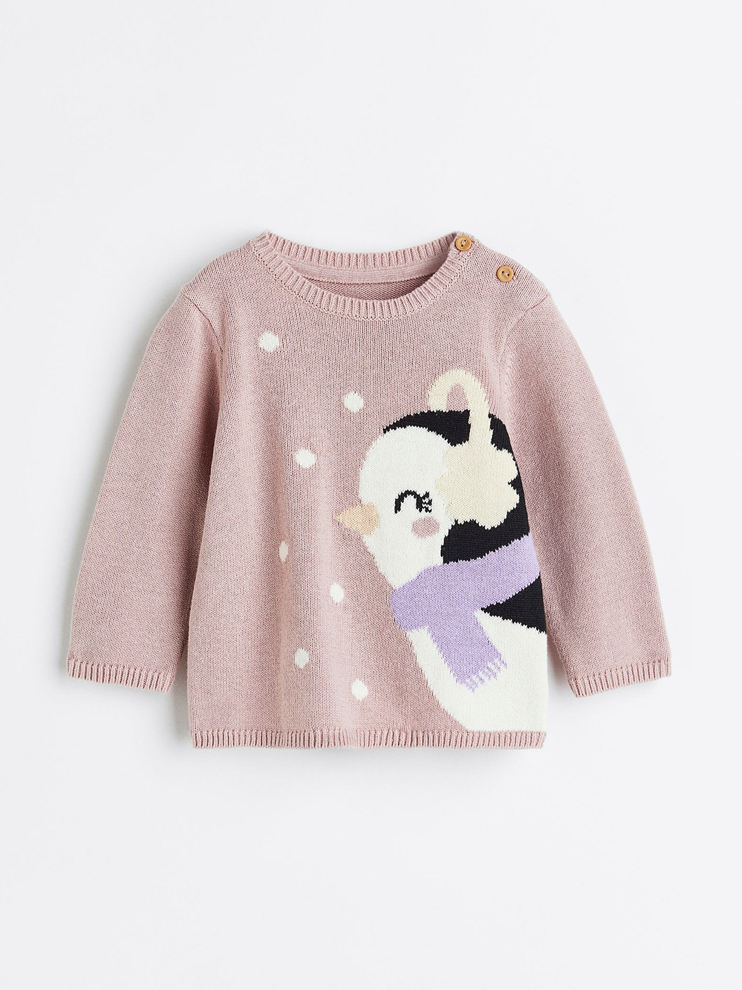 

H&M Girls Fine-Knit Cotton Jumper, Pink