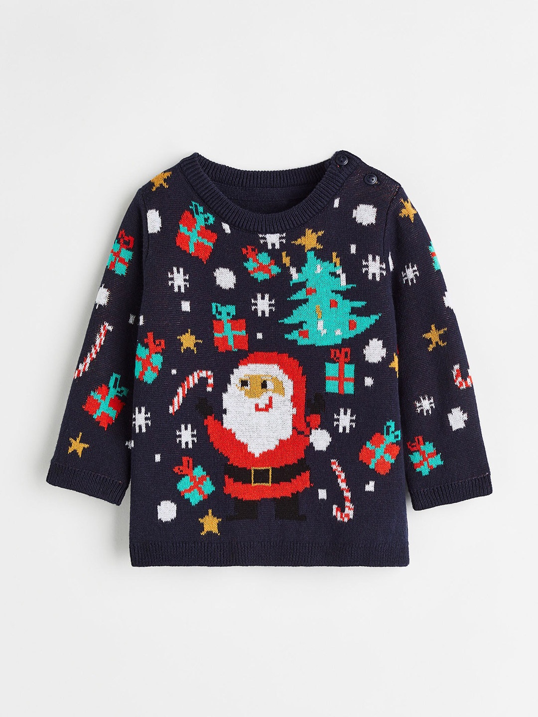 

H&M Boys Jacquard-Knit Jumper, Blue