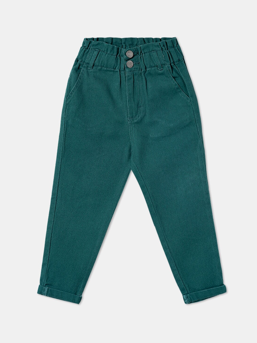 

R&B Girls Regular Fit Cotton Trouser, Green