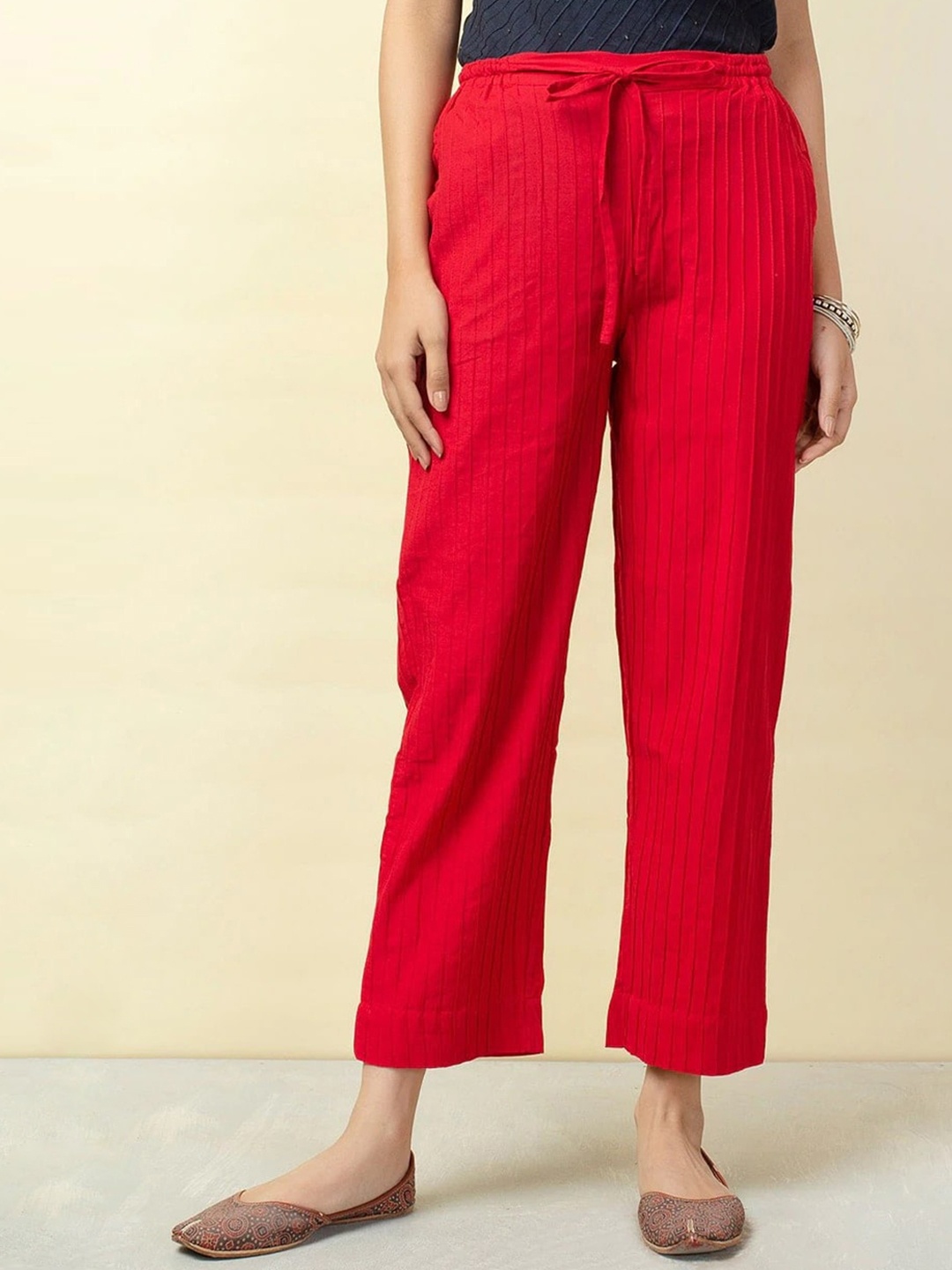 

Fabindia Women Red Trousers