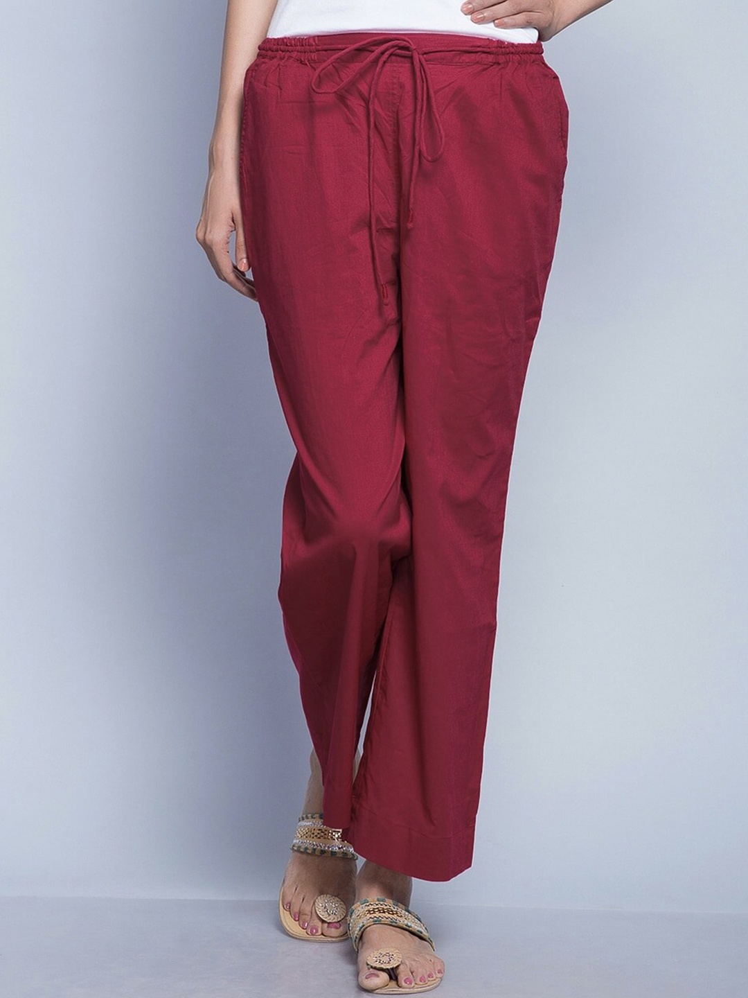 

Fabindia Women Maroon Comfort Trousers