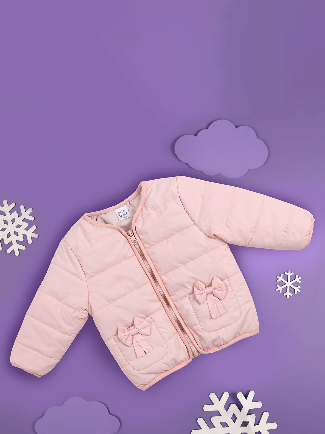 

KICKS & CRAWL Girls Puffer Jacket, Peach