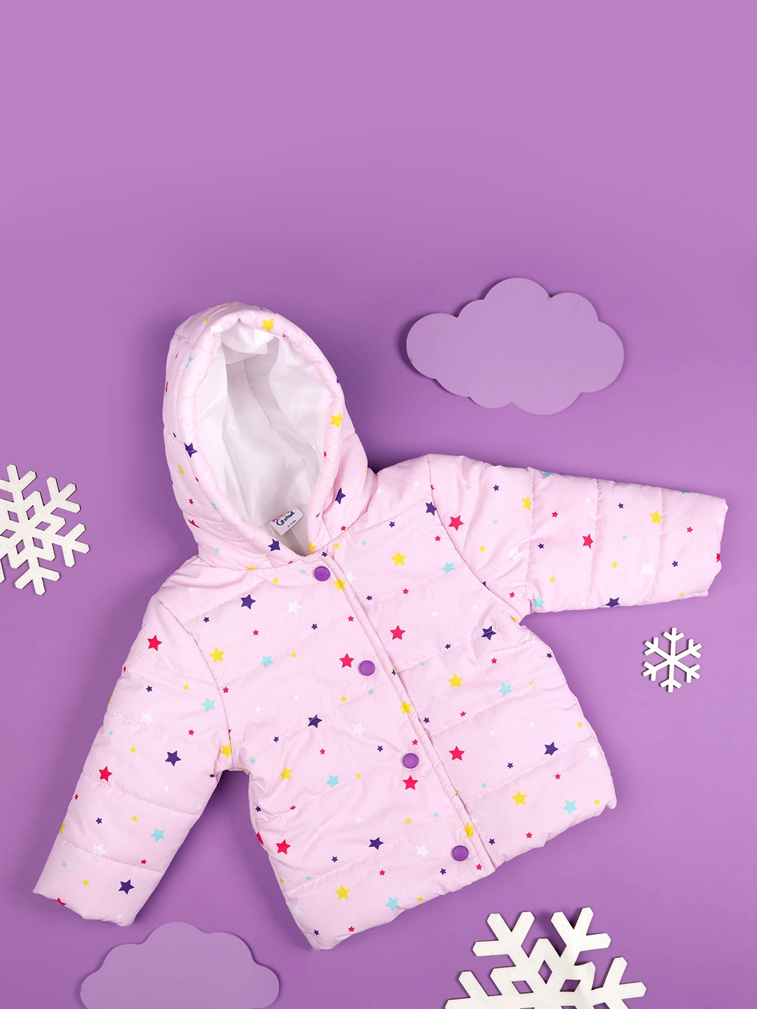 

KICKS & CRAWL Girls Hooded Padded Jacket, Purple