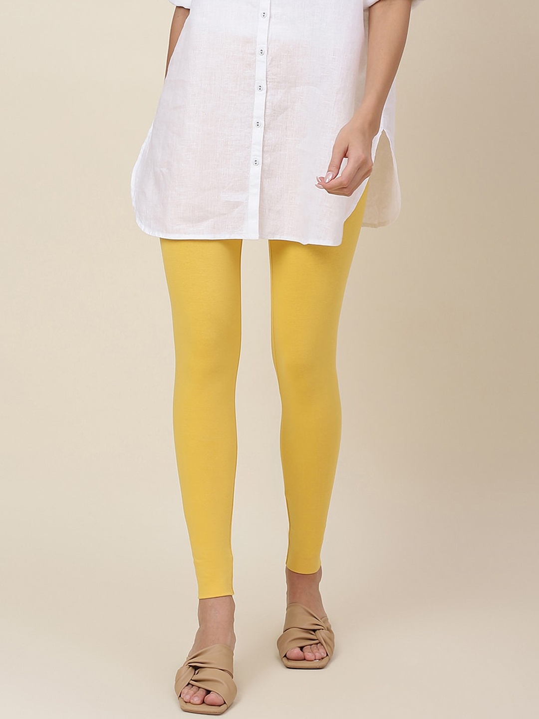 

Fabindia Yellow Ankle-Length Leggings