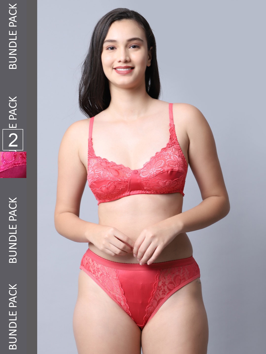

Jinfo Self-Design Lace Lingerie Set LST06-07-15-30, Fuchsia