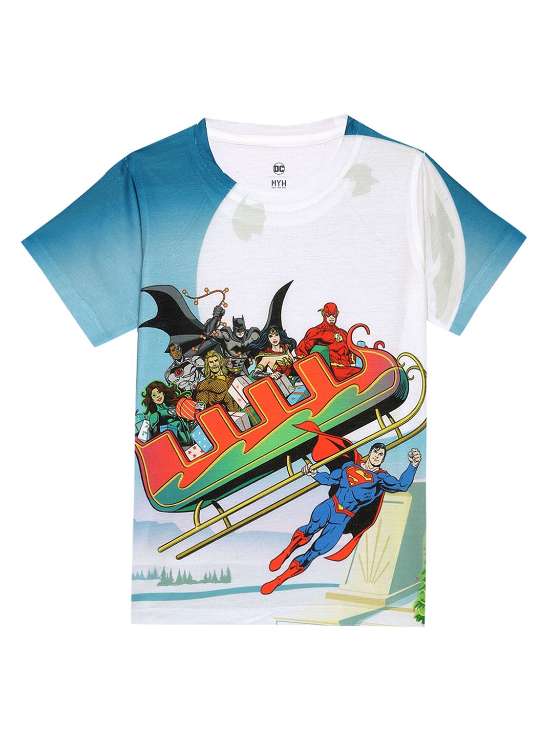 

DC by Wear Your Mind Boys Justice League Printed T-shirt, White