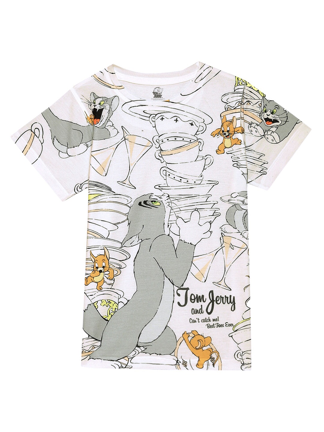 

DC by Wear Your Mind Boys Tom & Jerry Graphic Printed T-shirt, White