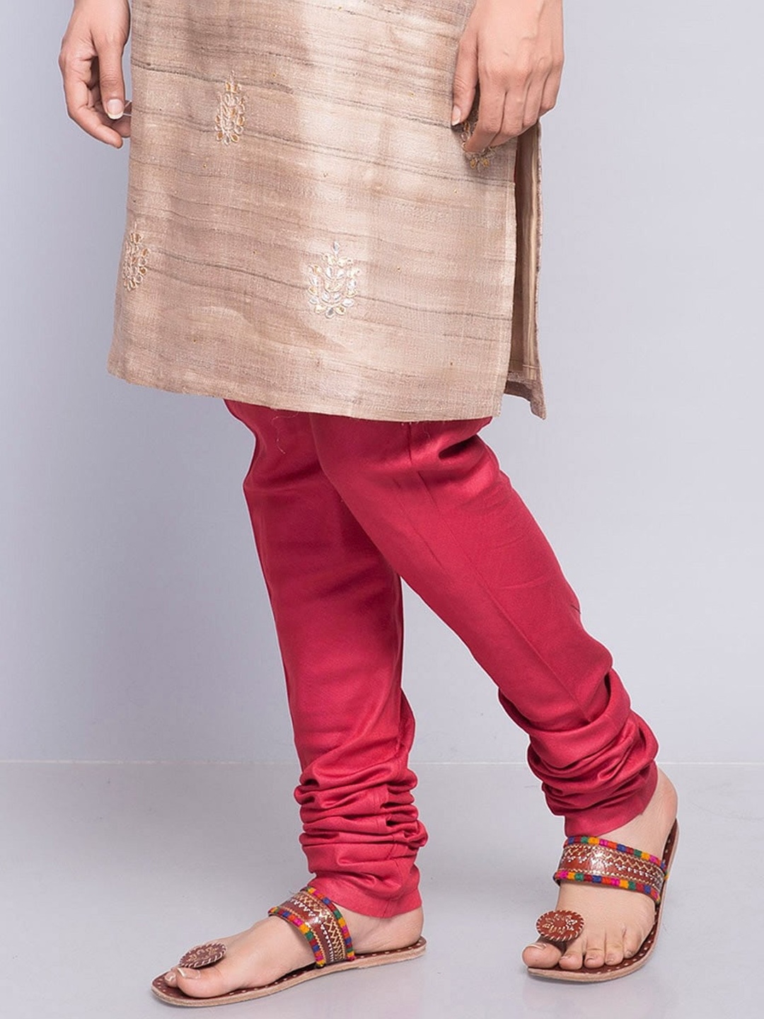

Fabindia Women Slim-Fit Churidar, Red