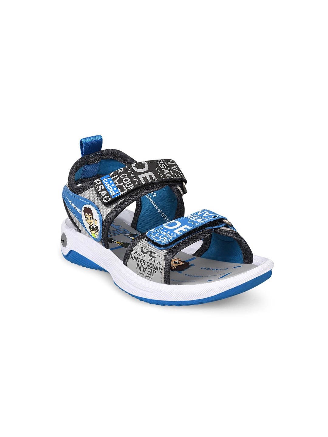 

Campus Kids Printed Sports Sandals, Grey