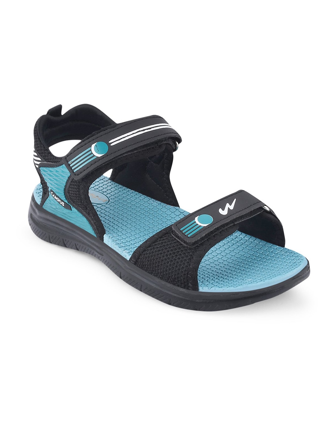 

Campus Kids Printed Sports Sandals, Black