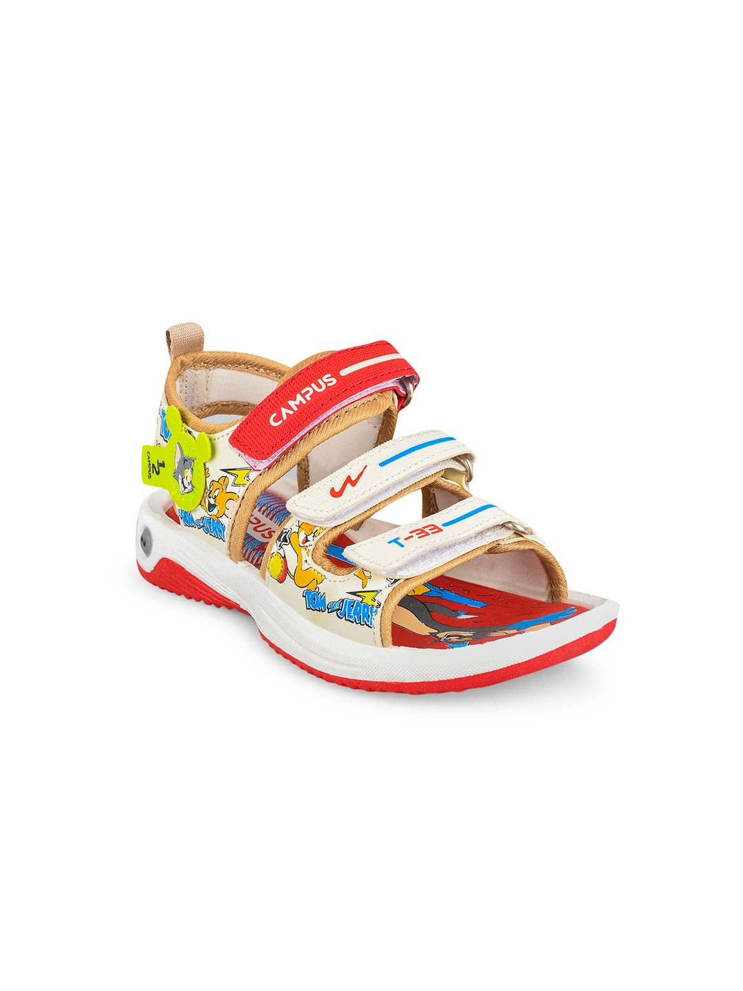 

Campus Kids Tom & Jerry Printed Sports Sandals, Off white