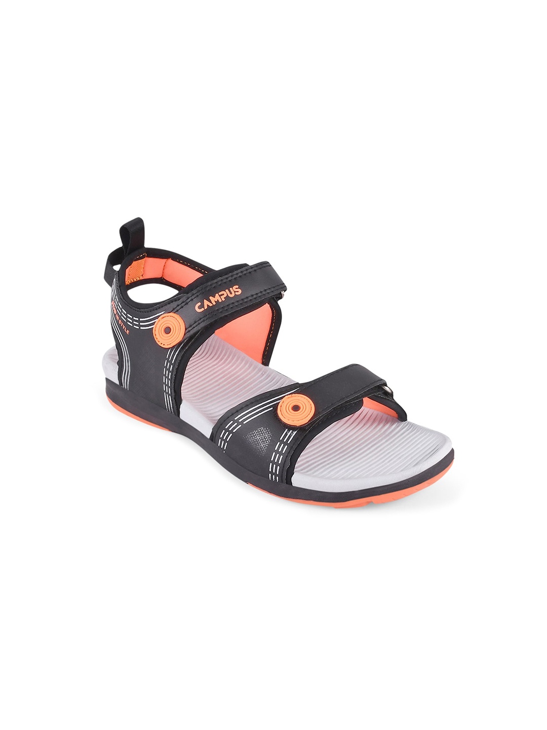 

Campus Kids Printed Sports Sandals, Black