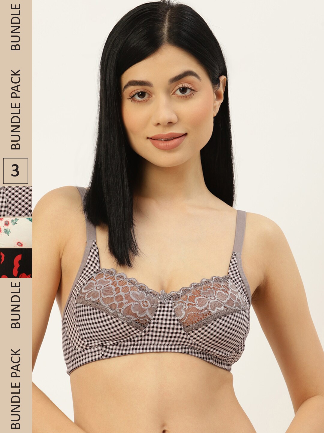 

Leading Lady Pack Of 3 All Day Comfort Bra, Grey