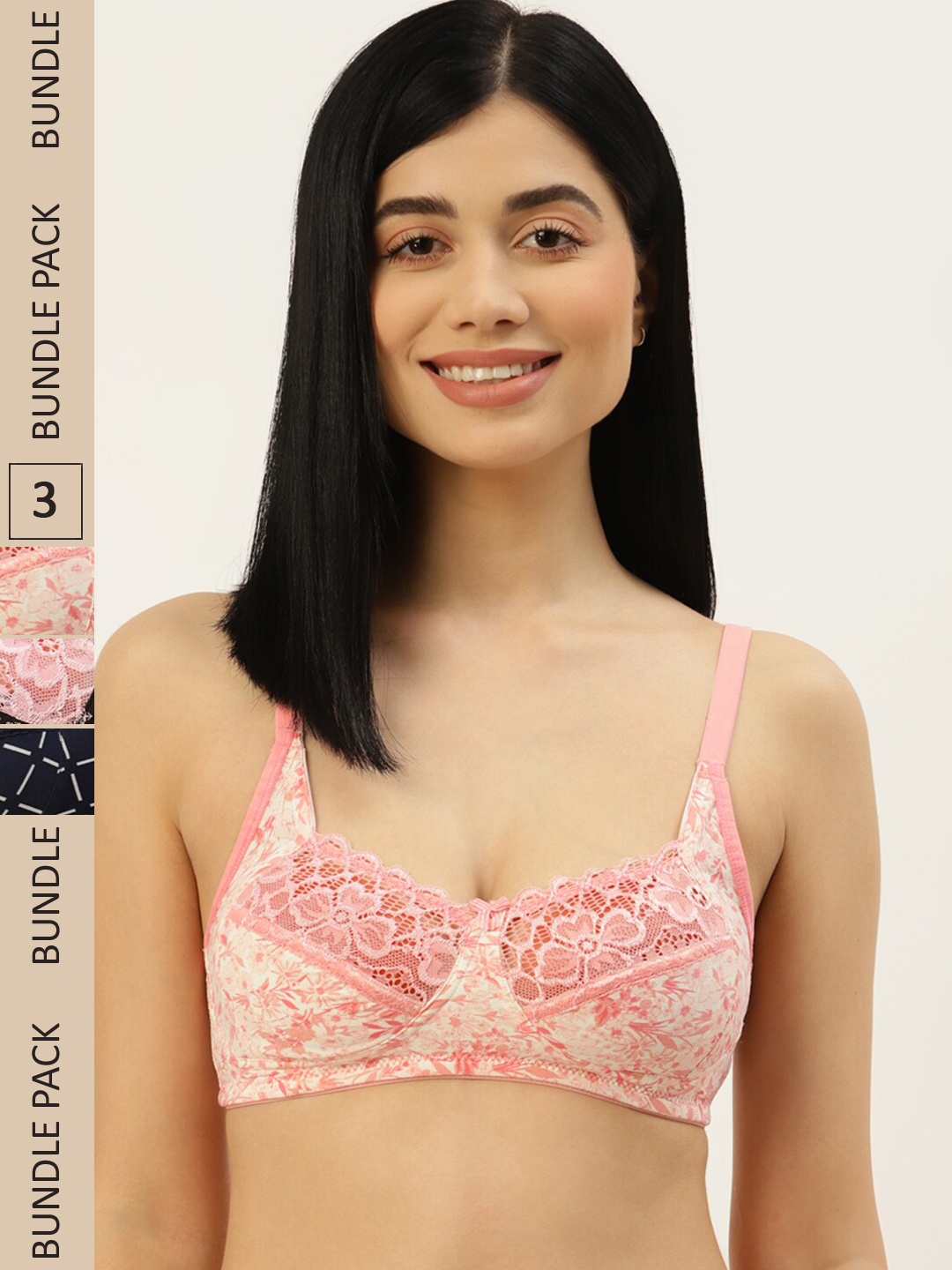 

Leading Lady Pack Of 3 All Day Comfort Bra, Pink