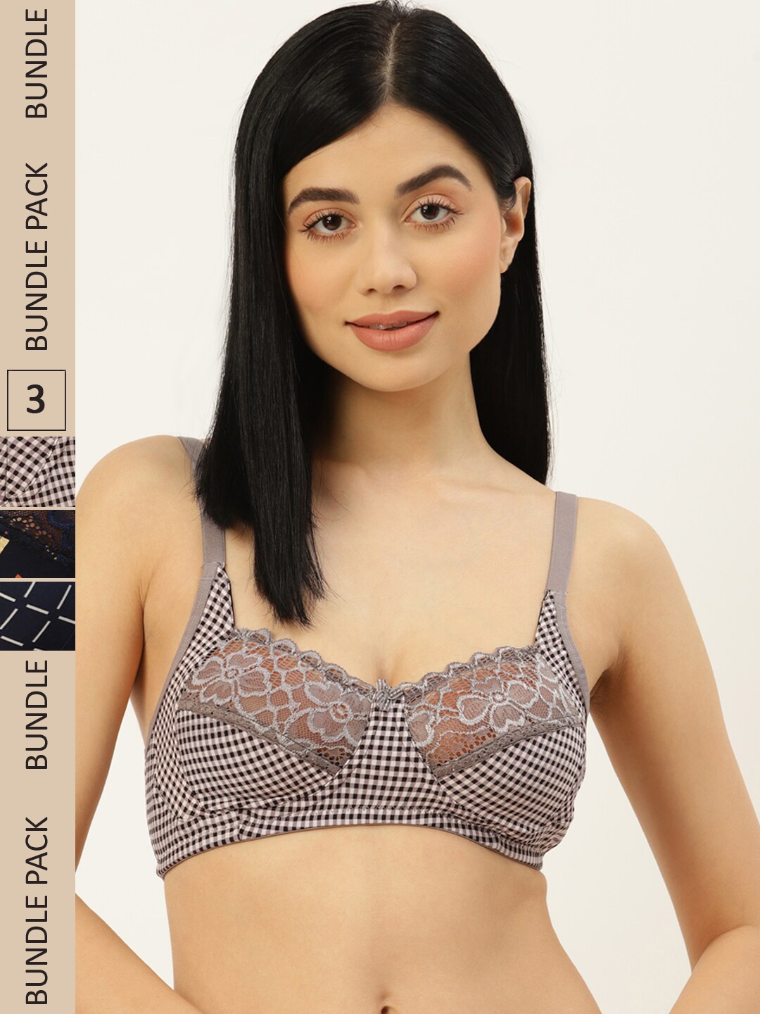 

Leading Lady Pack Of 3 All Day Comfort Bra, Grey