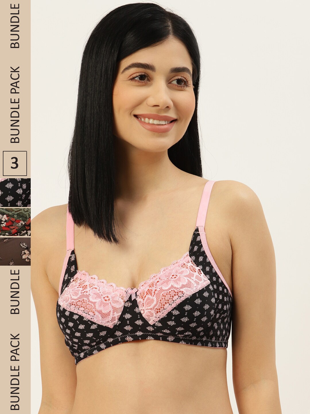 

Leading Lady Pack Of 3 All Day Comfort Bra, Black