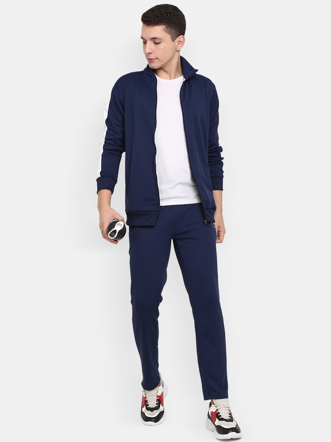 

V-Mart Men Solid Tracksuit, Navy blue