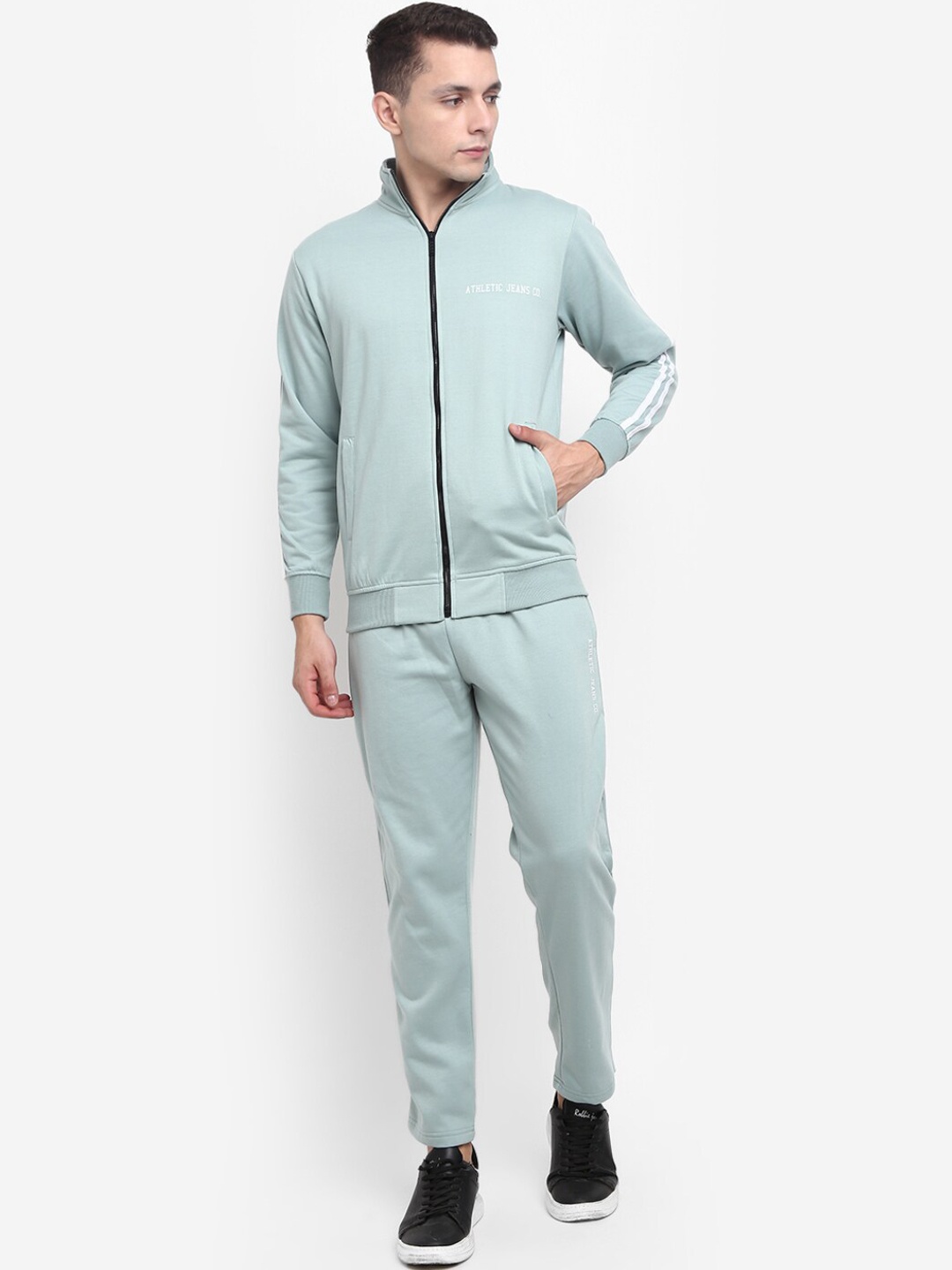 

V-Mart Men Solid Fleece Tracksuits, Sea green