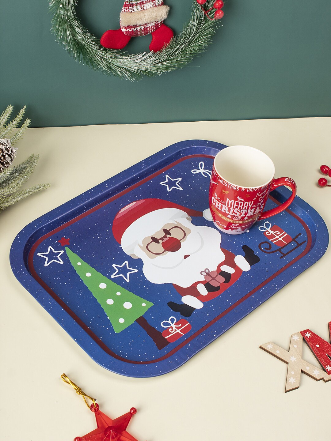 

MARKET99 Printed Trays, Navy blue