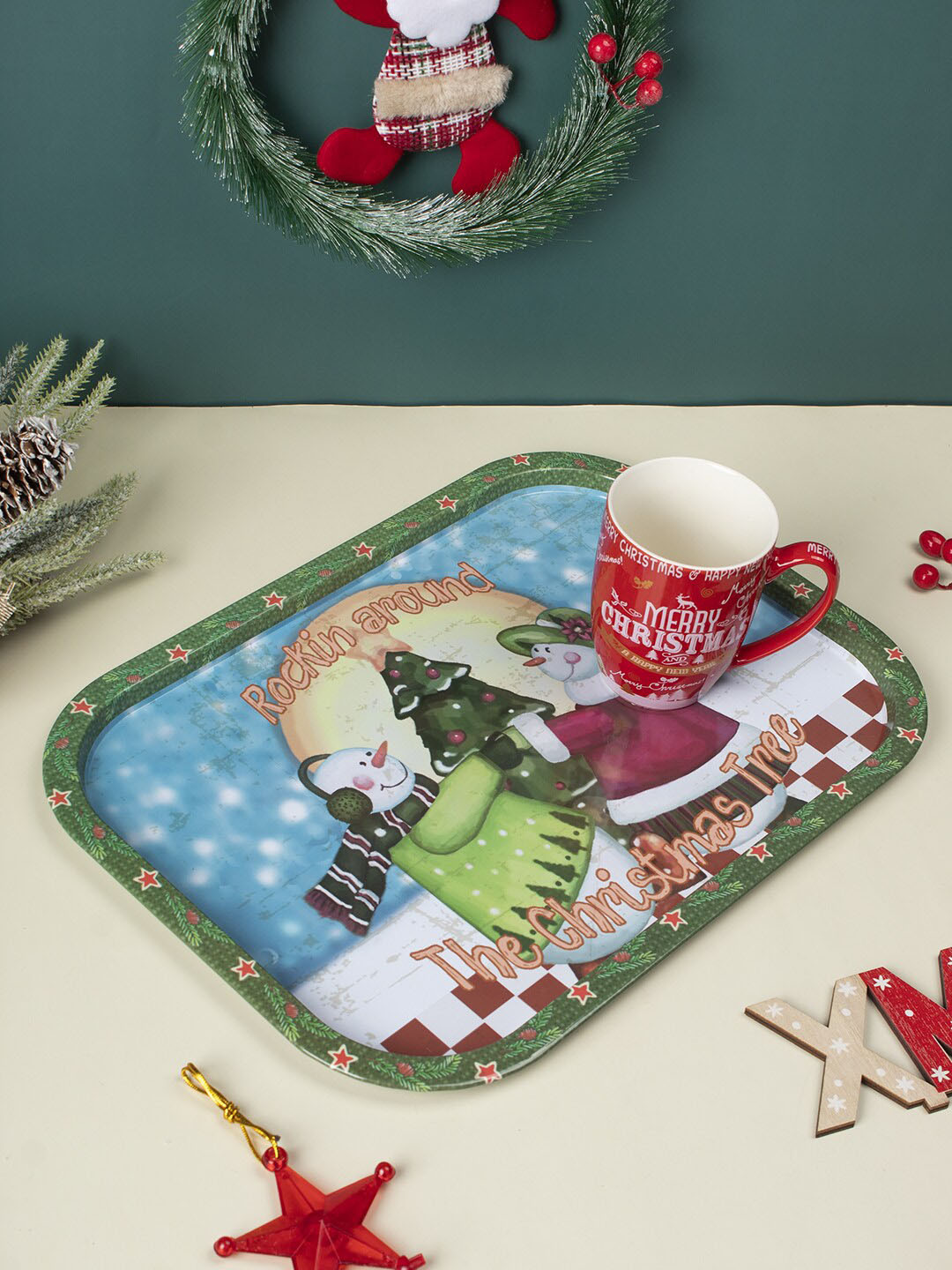 

MARKET99 Printed Tray, Green