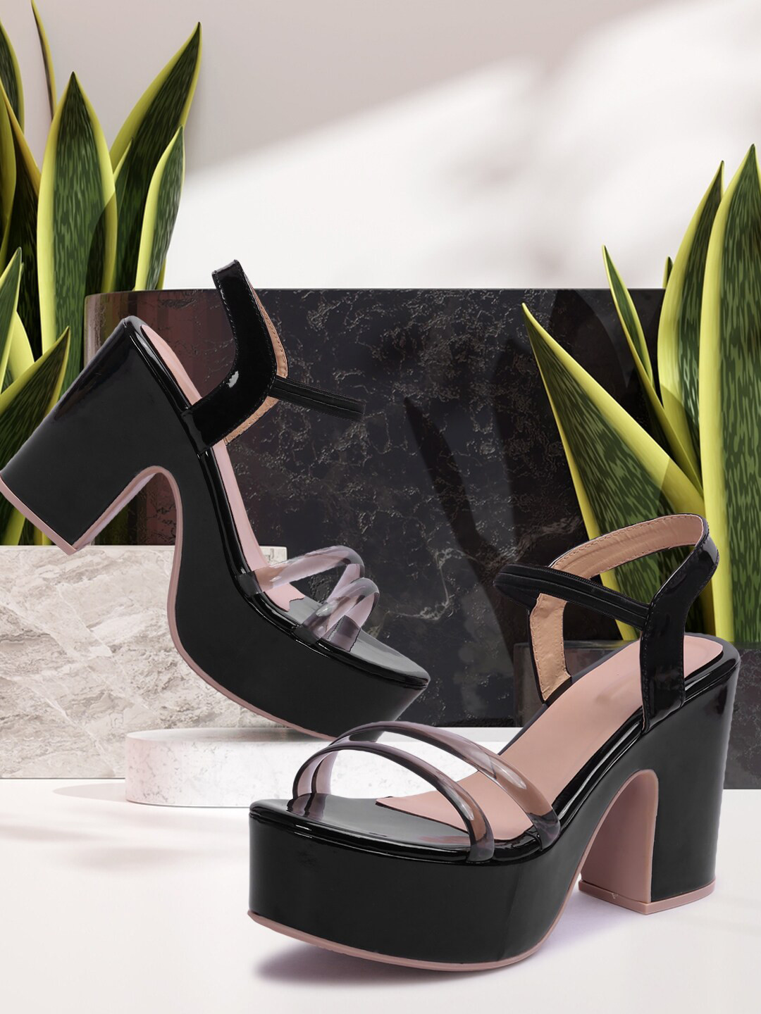 

RINDAS Women Block Heels, Black
