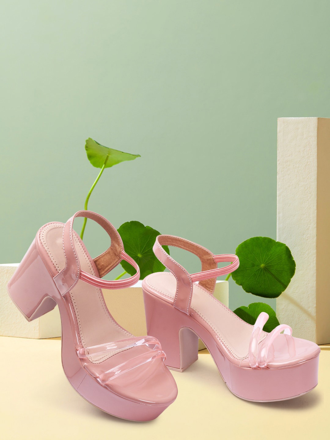 

RINDAS Women Block Heels, Pink