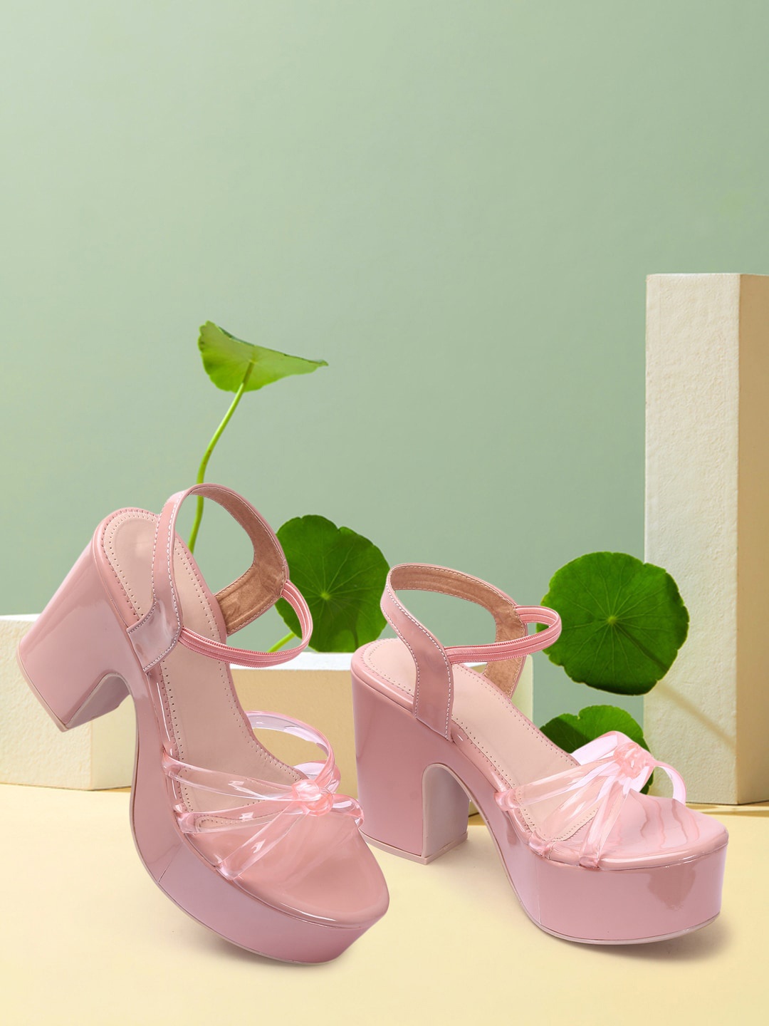 

RINDAS Women Block Heels, Pink