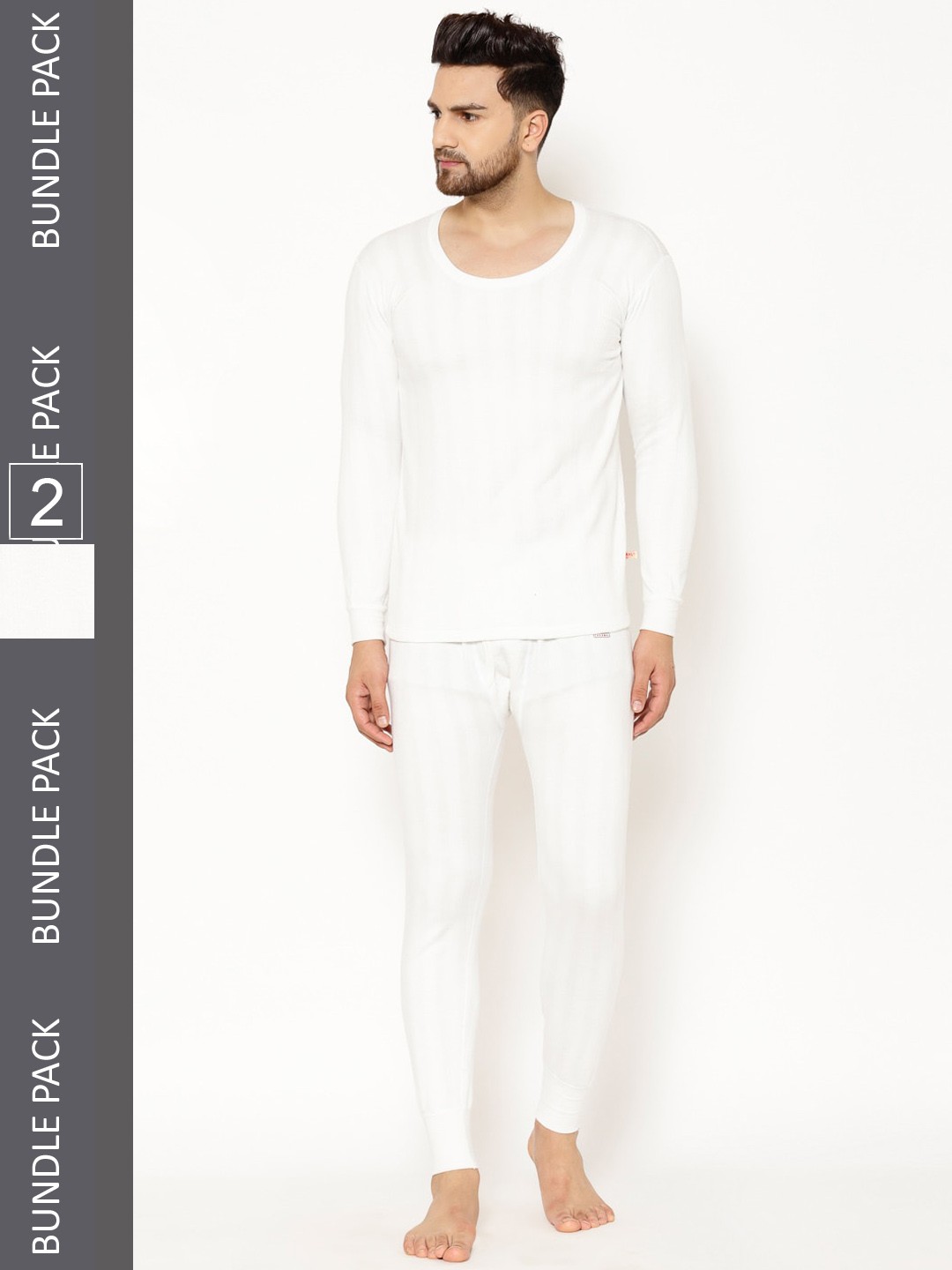 

VIMAL JONNEY Men Pack Of 2 Thermal Set, White