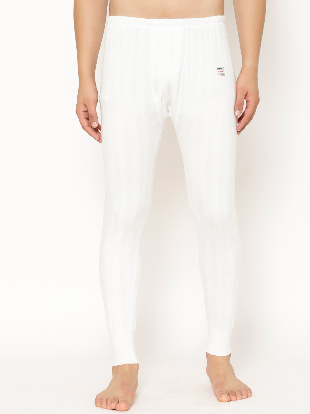 

VIMAL JONNEY Men Cotton Thermal Bottoms, White
