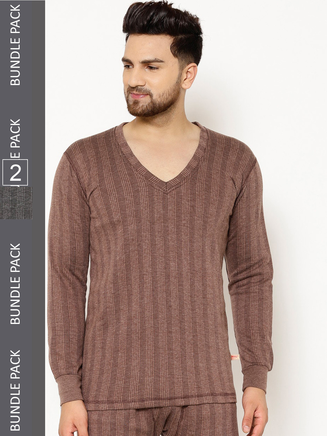 

VIMAL JONNEY Pack Of 2 Cotton Thermal Sets, Brown
