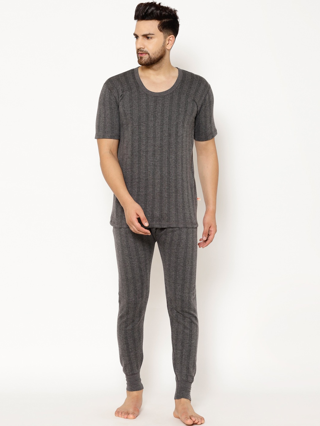 

VIMAL JONNEY Men Cotton Thermal Set, Grey