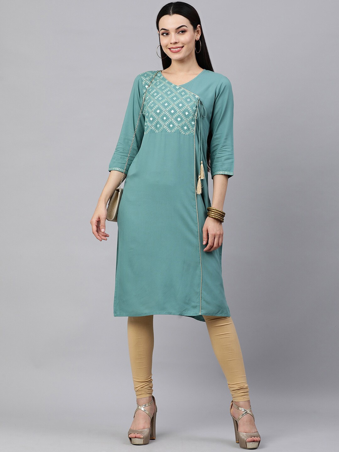 

MAAND Women Yoke Design Kurta, Green