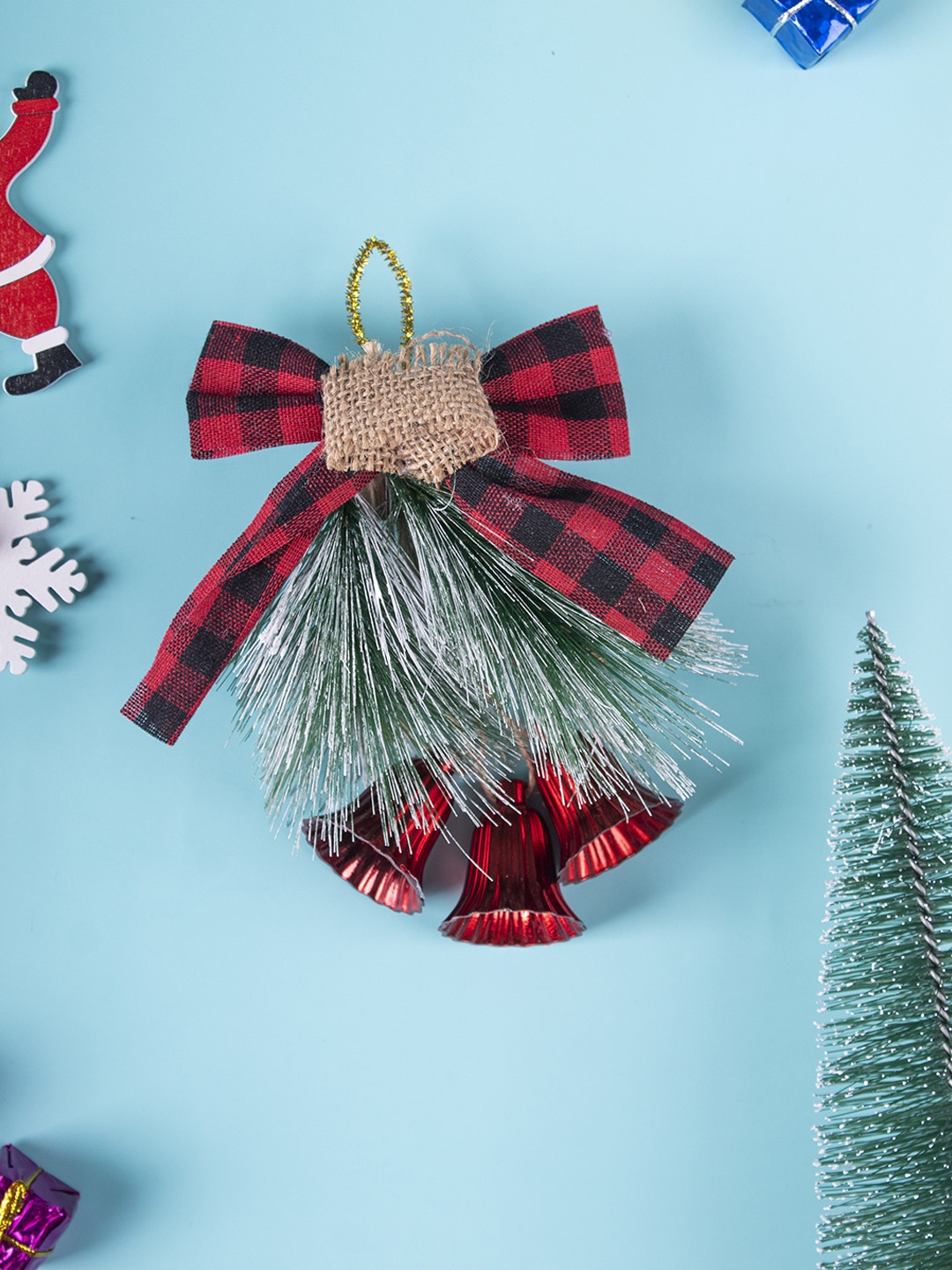 

MARKET99 Christmas Gift Bow With Bell, Red