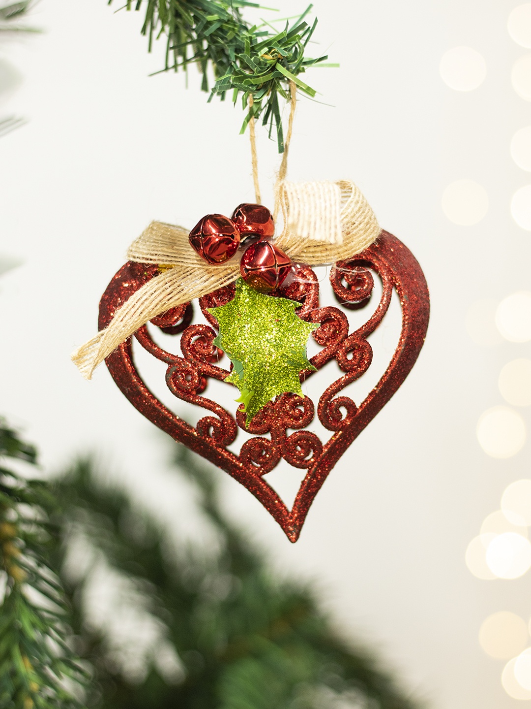 

MARKET99 Set Of 2 Christmas Hanging Ornament, Red
