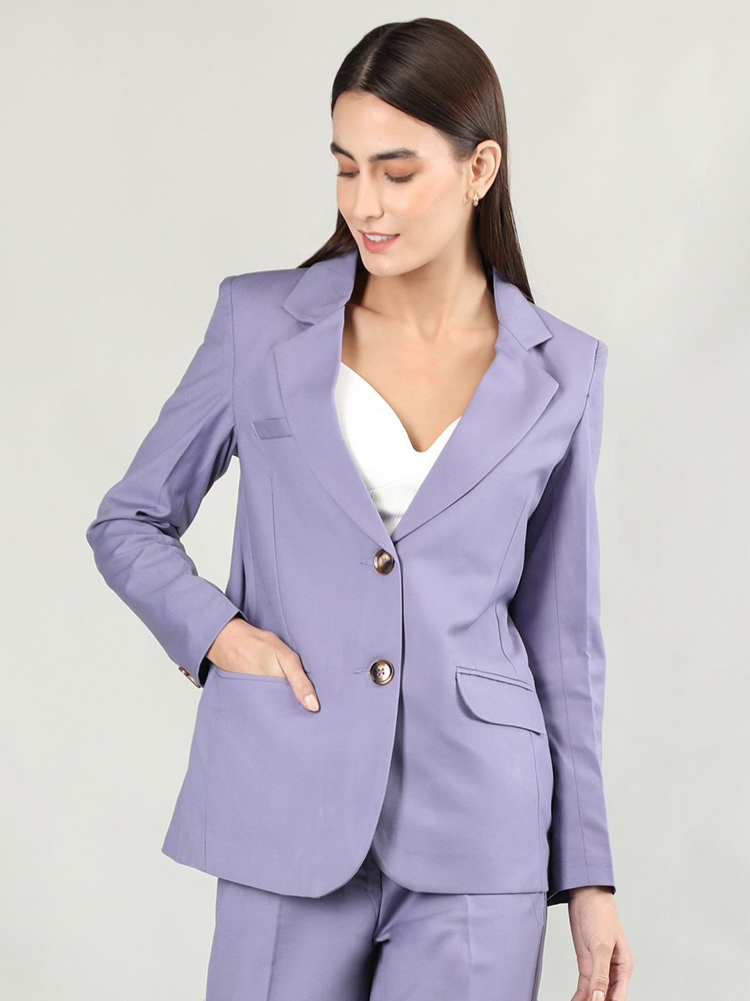 

Dlanxa Women Single-Breasted Formal Suit, Lavender