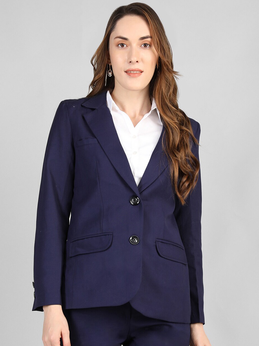 

Dlanxa Women Single-Breasted Blazer, Navy blue